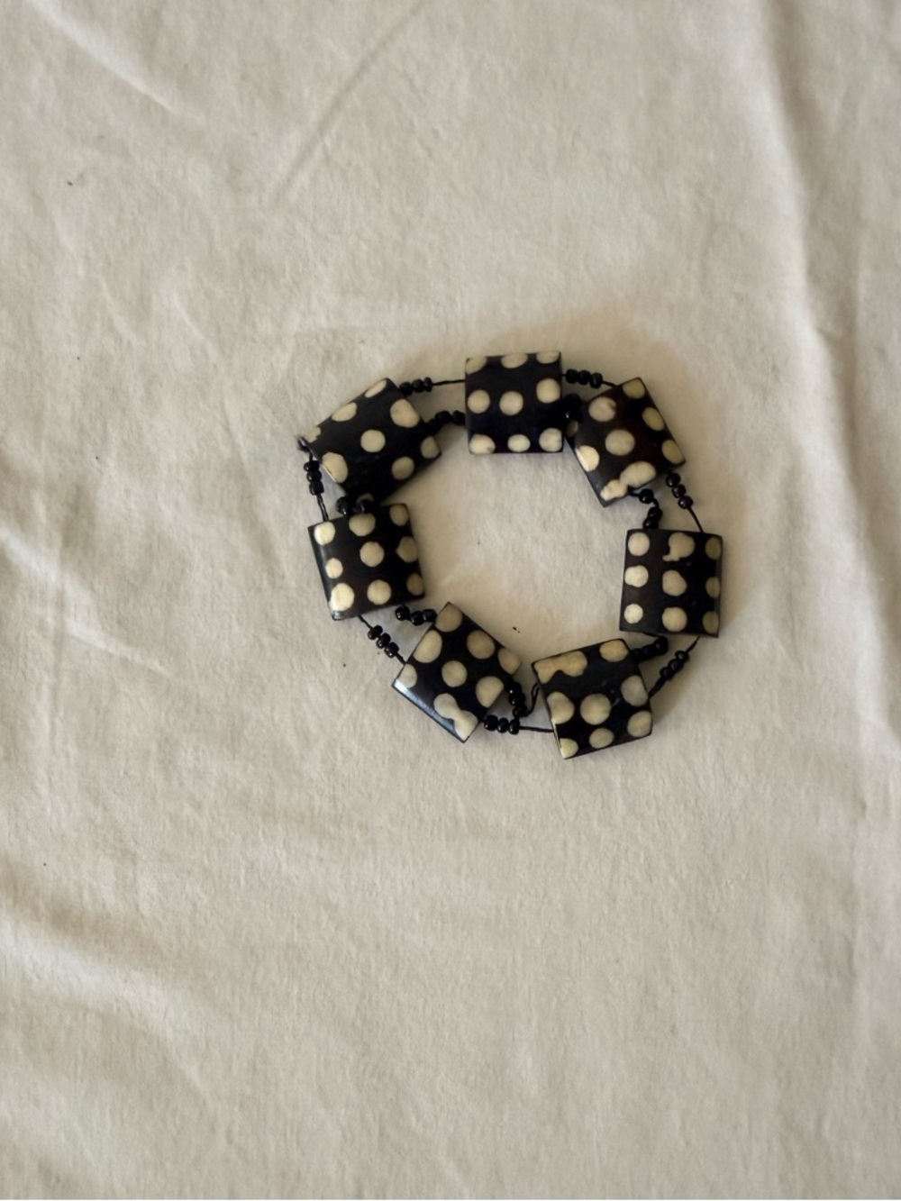 Black & White Polka Dot Stretch Bracelet